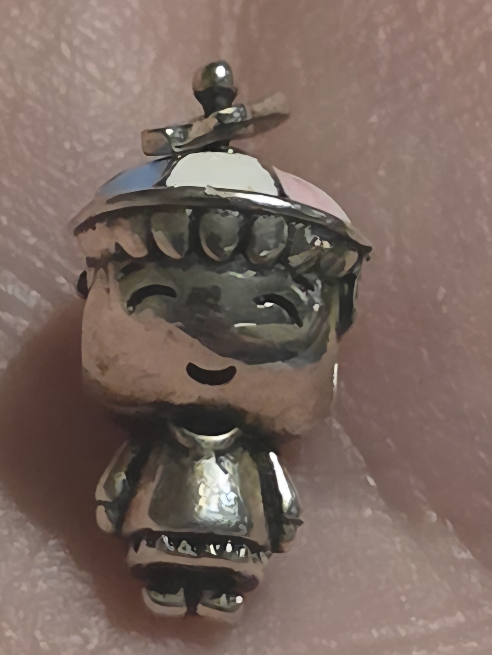 Sterling Silver Cute Character Bracelet Charm in Silver